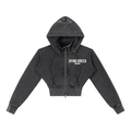 Women's Original Logo Premium Vintage Wash Cropped Fleece Zip-Hoodie
