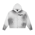 Men’s Original Logo Premium Sun Fade Frayed Raw Edge Zip Hoodie