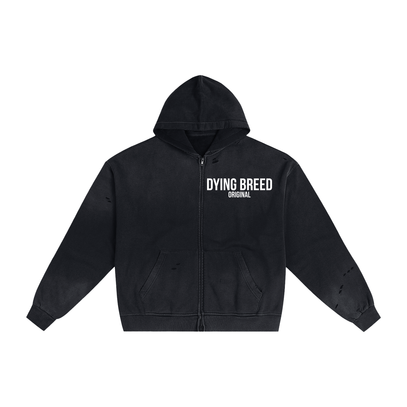 Men’s Original Logo Premium Hand-Frayed Sunfade Zip Hoodie