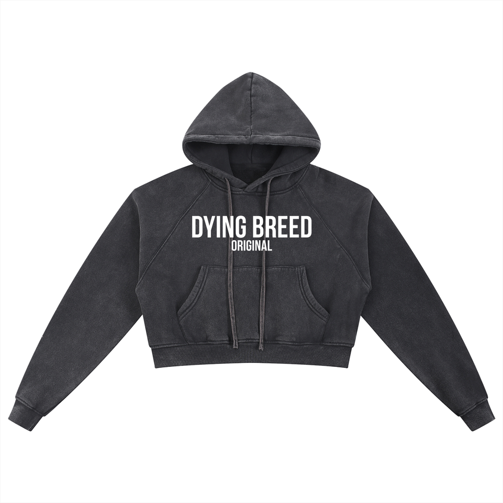 Women's Original Logo Premium Snow Washed Cropped Hoodie