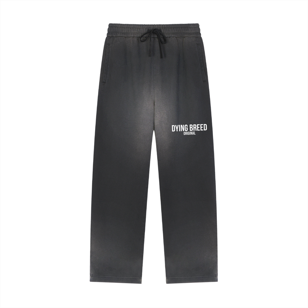 Men's Original Logo Premium Sun Fade Raw Edge Straight-Leg Sweatpants