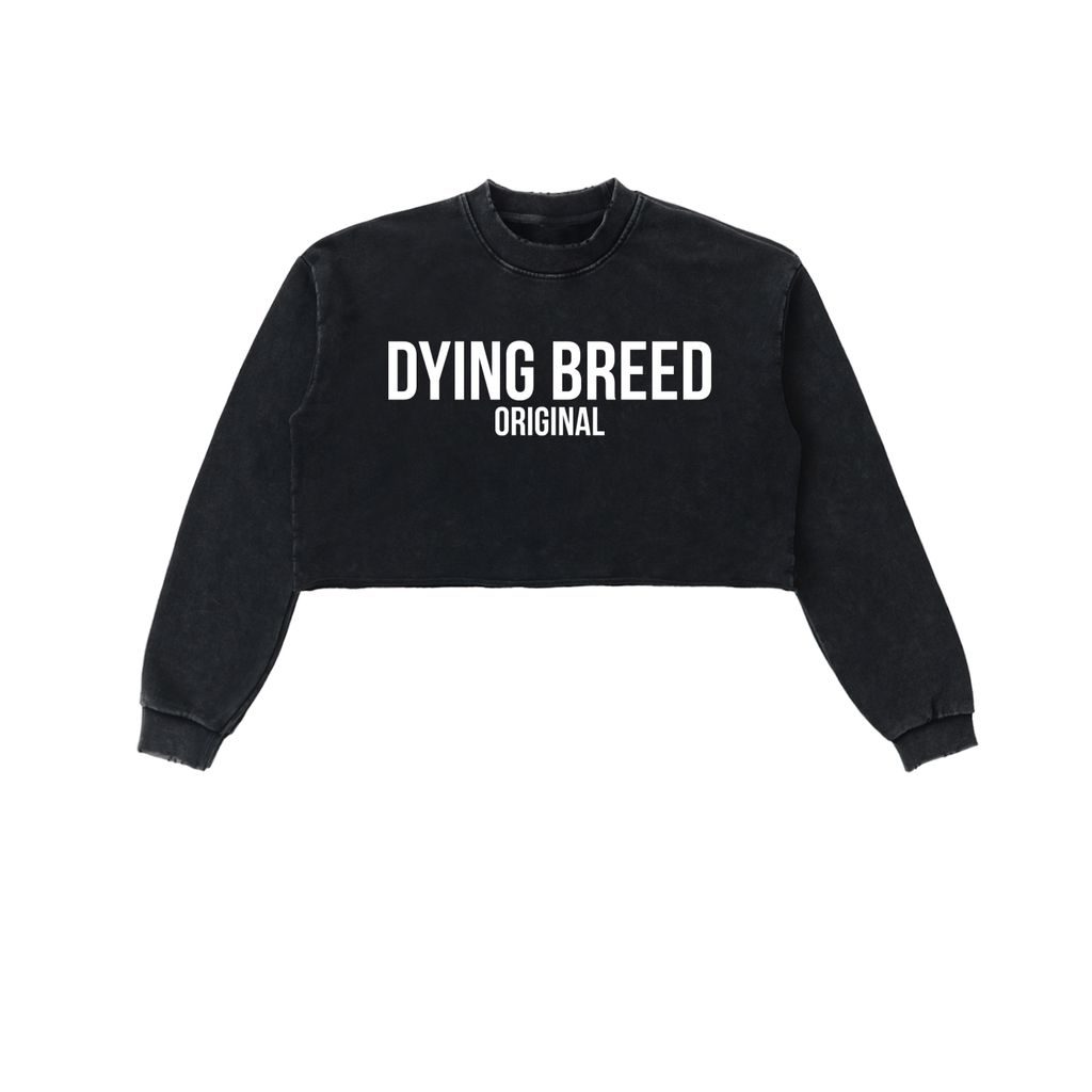 Women’s Original Logo Snow Wash Raw Edge Cropped Sweatshirt