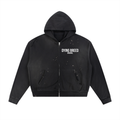 Men’s Original Logo Premium Sun Fade Frayed Raw Edge Zip Hoodie