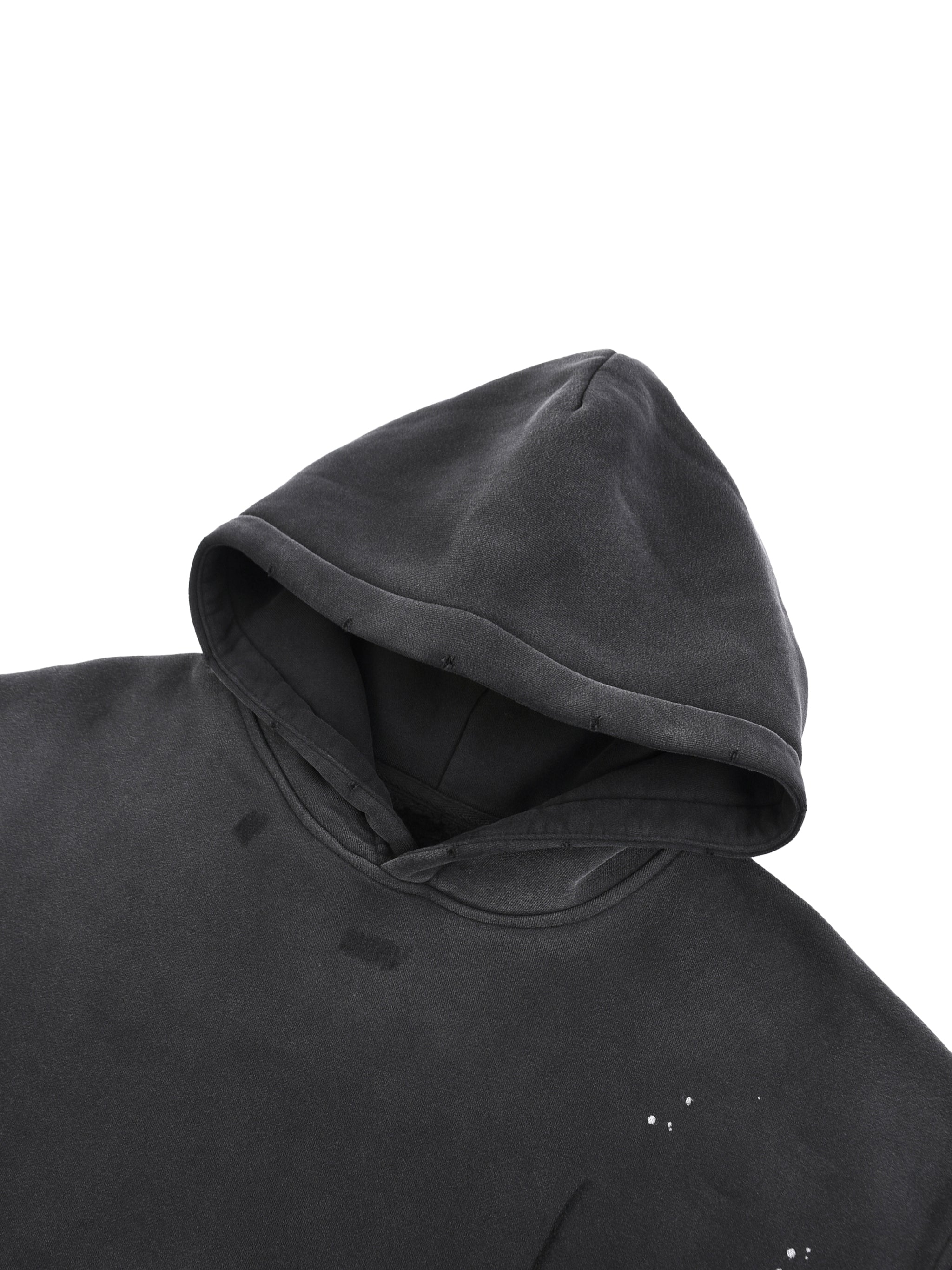 Men's Premium Original Logo Vintage Wash Frayed Fleece Hoodie