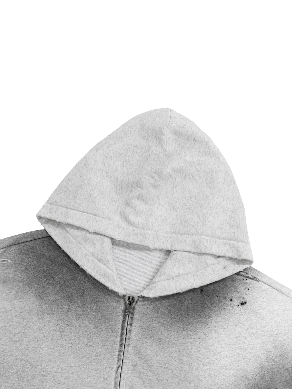Men’s Original Logo Premium Sun Fade Frayed Raw Edge Zip Hoodie